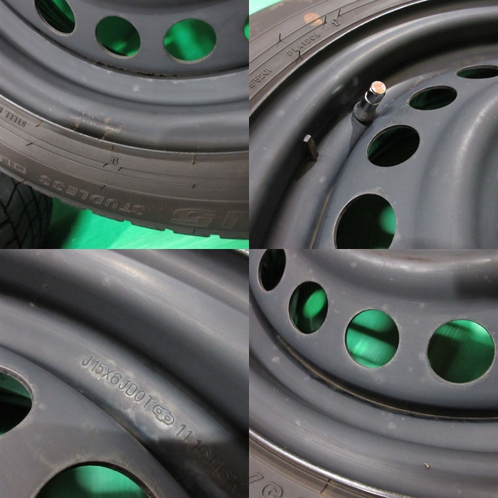 フィット純正 175/65R15 冬用2022年バリ山スタッドレス 90%山 NorthTrek N5 4本 4穴PCD100 6J +50 インサイト シャトル グレイス 中古新潟_画像6