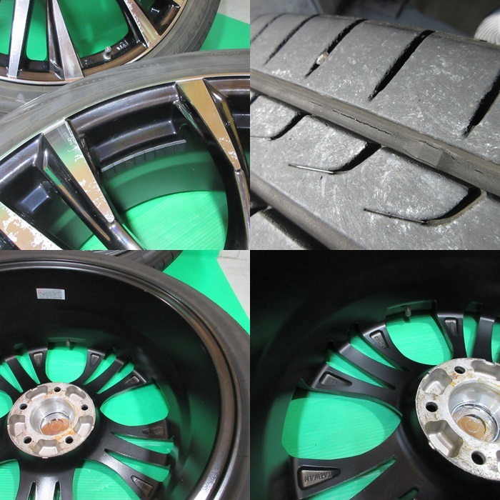 エスティマ 225/45R19 バリ山夏タイヤ 80-85%山 ヨコハマBluEarth RV-02 4本 5穴PCD114.3 7.5J +48 エルグランド エリシオン C-HR 中古新潟の画像8