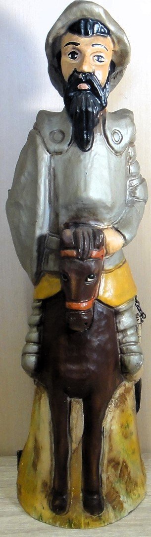 【中古】木彫り人形 ボトルケース ワインボトル 収納ケース 約49cmの画像1