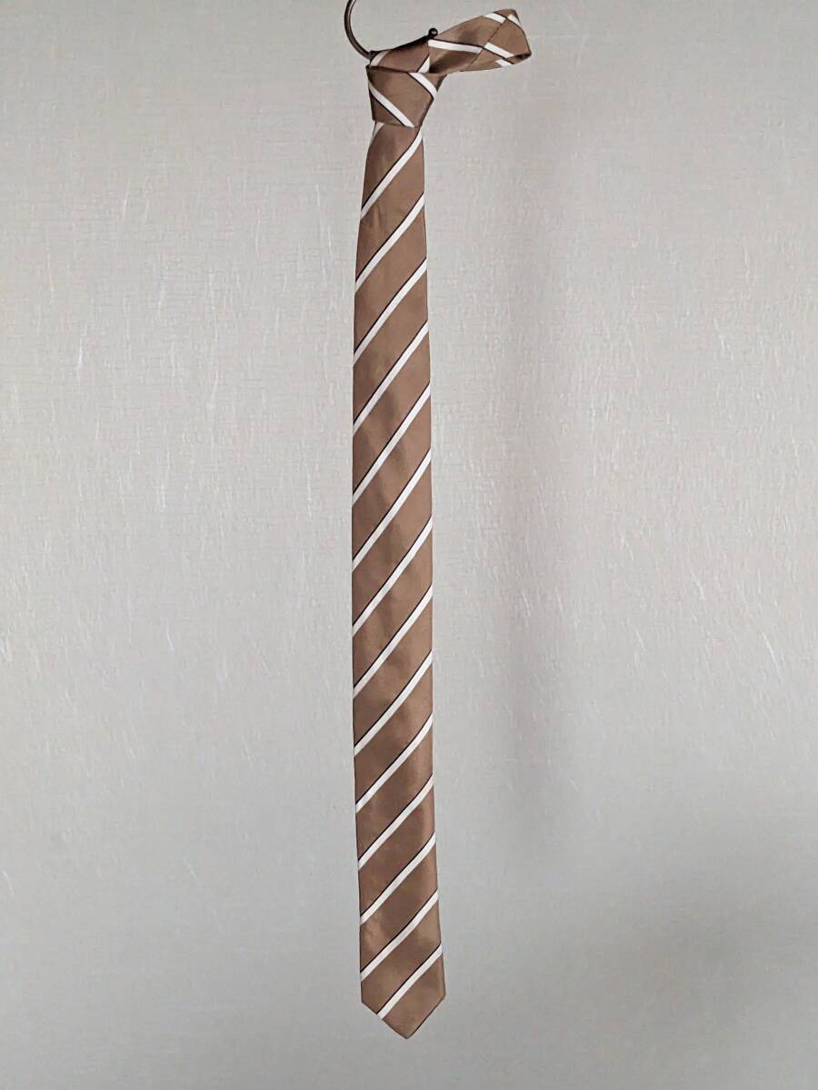 PRADA/ Prada * necktie reji men taru stripe treacle brown beige Gold Brown 