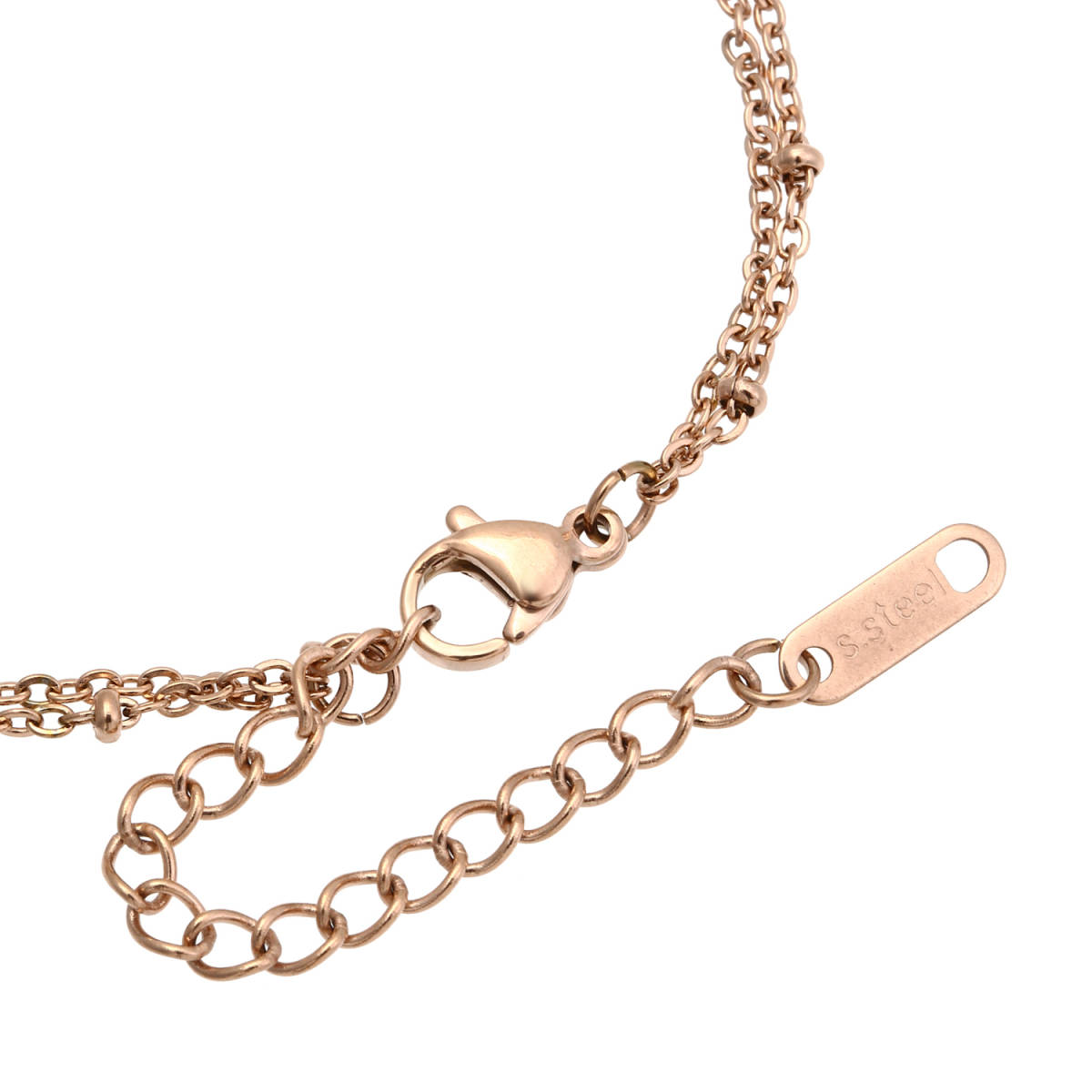 K18 pink gold one bead diamond 2 ream chain anklet on goods metal allergy correspondence lady's 