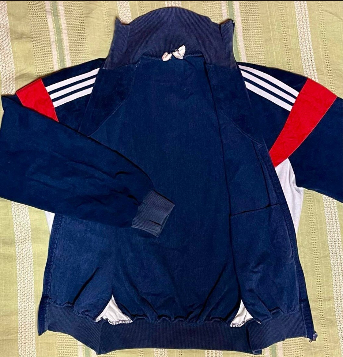 70s ヴィンテージ フランス製 VENTEX adidas アディダス トラックジャケット ジャージ 紺白赤 S トップス 春秋 Vintage トレフォイル _画像9