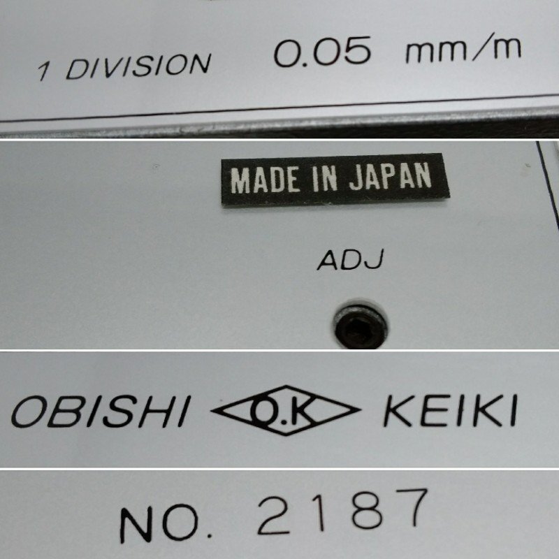 送料安 OBISHI KEIKI 大菱計器製作所 精密水準器 NO.2187 平形水準器 AD202 SIZE 200 1 DIV 0.05の画像4