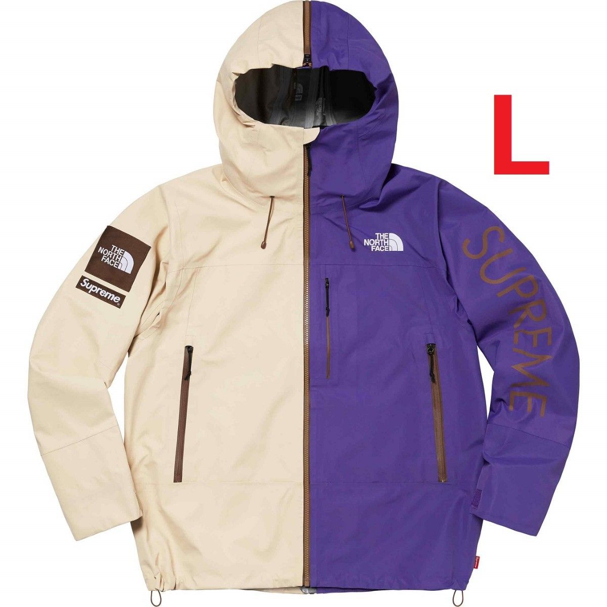 L Supreme The North Face Split Taped Seam Shell Jacket Tan シュプリーム