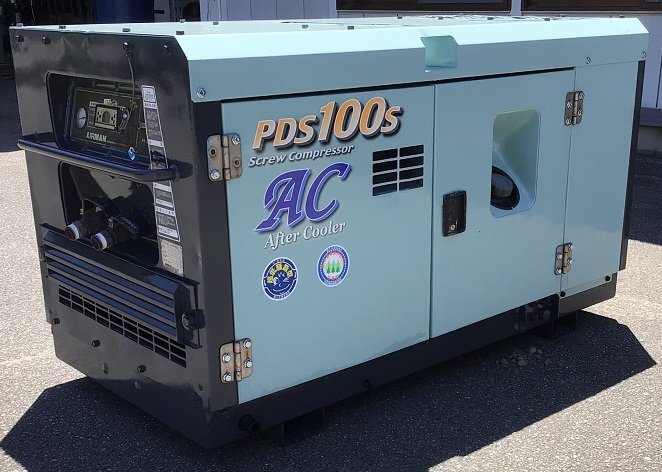 中古　PDS100SC　5B2 エアマン　エンジン コンプレッサー 整備済 塗装済 　人気 アフタークーラー付き