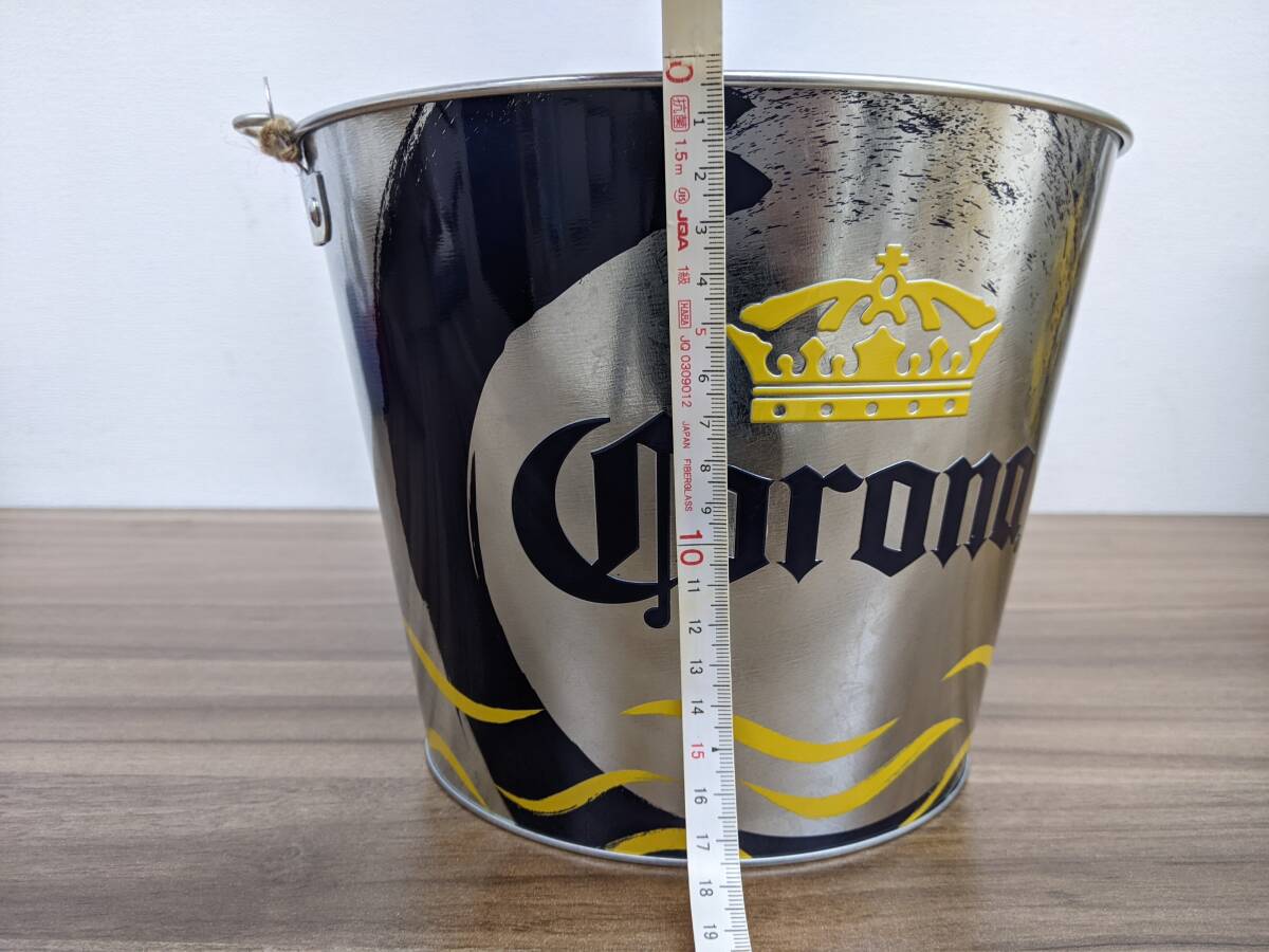 【7102.01】CORONA コロナビール ブリキバケツ 取っ手付き 6個セット バケツ ブリキ オシャレ インテリア 店内装飾 飾り 置き物 小物入れ_画像7