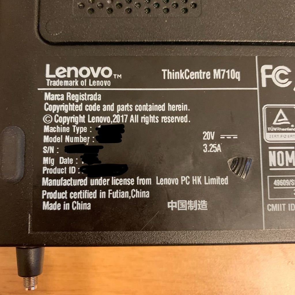 LENOVO ThinkCentre Tiny M710q 省スペース小型 core i3-7100T 16GB SSD256GB_画像3