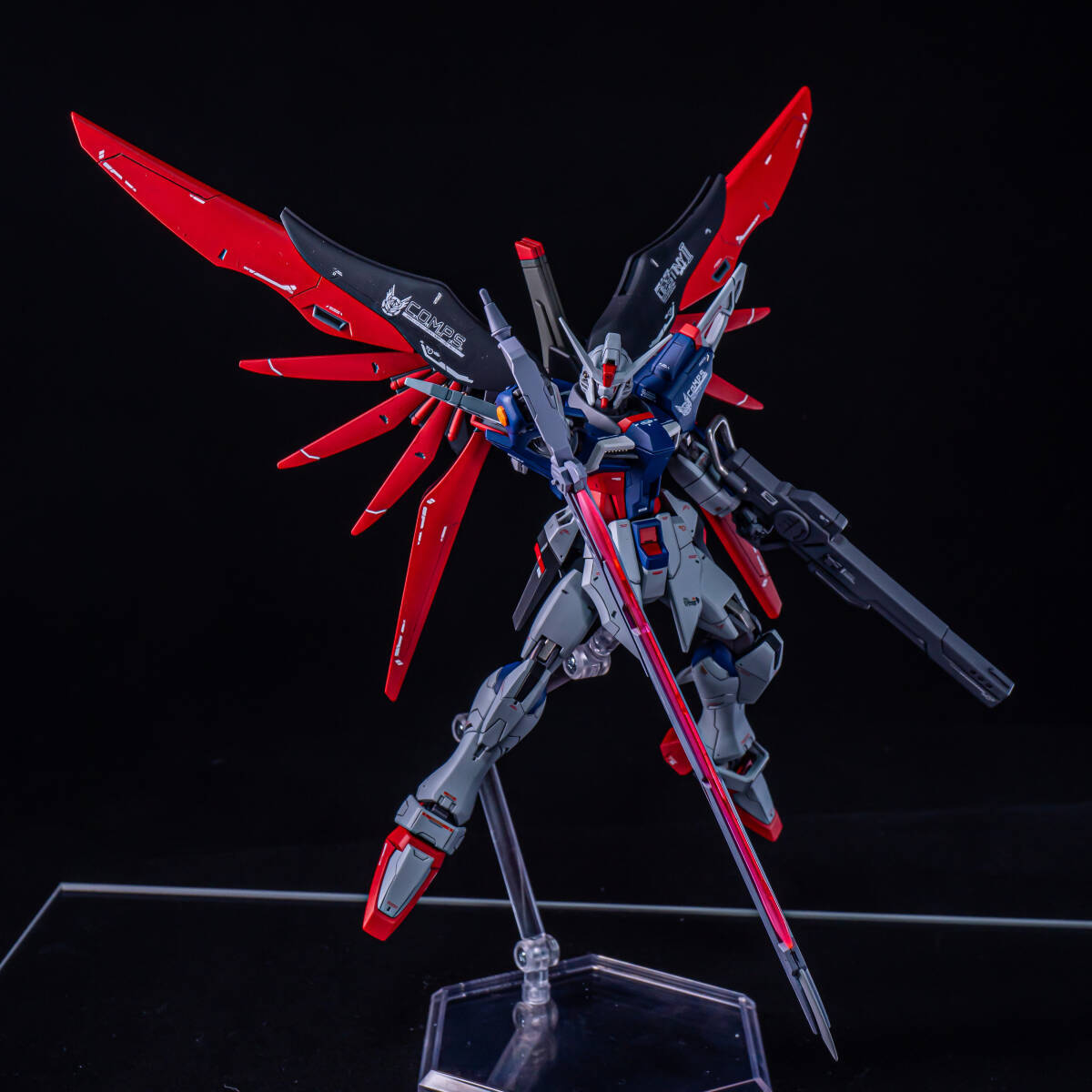 HGCE デスティニーガンダム Spec.2 徹底改修塗装済み完成品 1/144 スペック２ 機動戦士ガンダムSEED FREEDOM オークション落札品の画像6