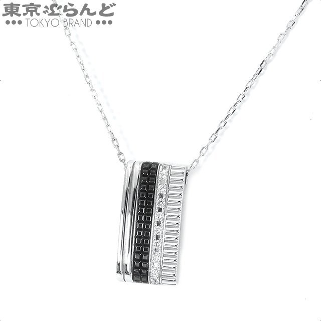 101705954 ブシュロン キャトル ブラック ペンダント JPN00475 K18WG ダイヤモンド 10P 総0.12ct ネックレス ユニセックス 仕上済