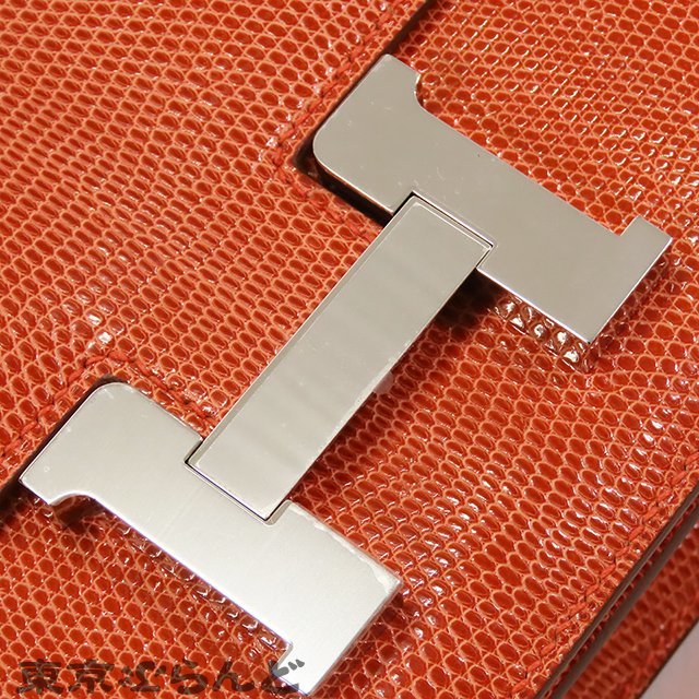 101717363 エルメス HERMES コンスタンス 3 ミニ U刻印 ロージー シルバー金具 リザード ショルダーバッグ レディース 展示未使用品_画像4