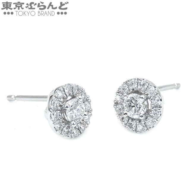 101708988 フォーエバーマーク FOREVER MARK センターオブマイユニバース パヴェ ピアス Pt900 ダイヤモンド 各0.15ct レディース 仕上済_画像1