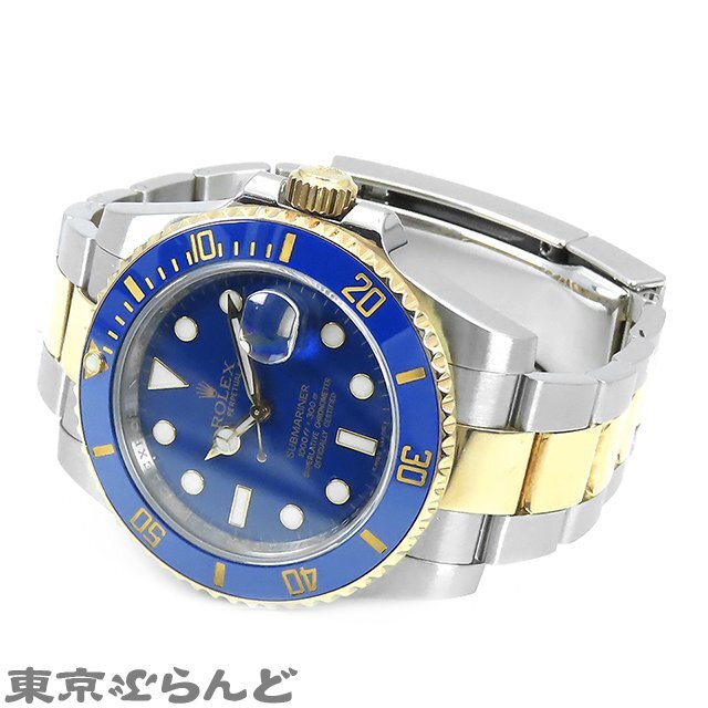 101713293 ロレックス ROLEX サブマリーナーデイト 116613LB G番 ブルー SS YG オイスターブレス コンビ 保証書付き 腕時計 メンズ 自動巻_画像2