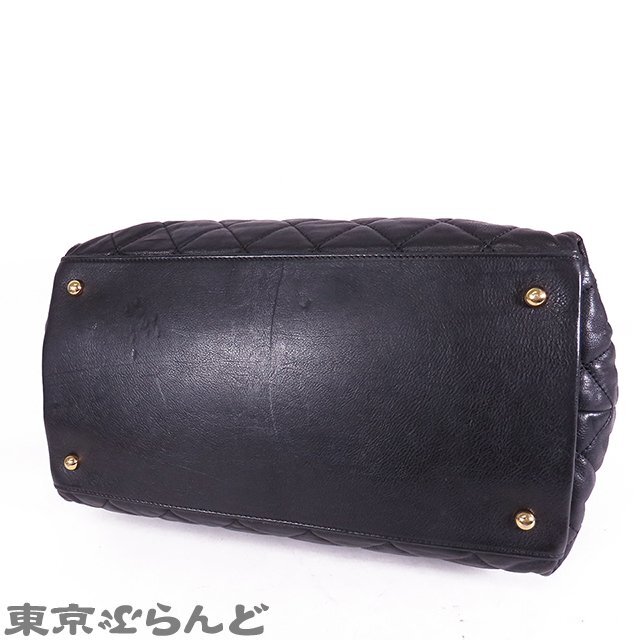 101692592 シャネル CHANEL チェーントートバッグ ブラック ゴールド金具 レザー ココマーク 16番台 トートバッグ レディース_画像3