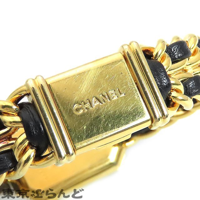 101673984 Chanel CHANEL Premiere M size H0001 black SS leather wristwatch lady's quartz type battery type 