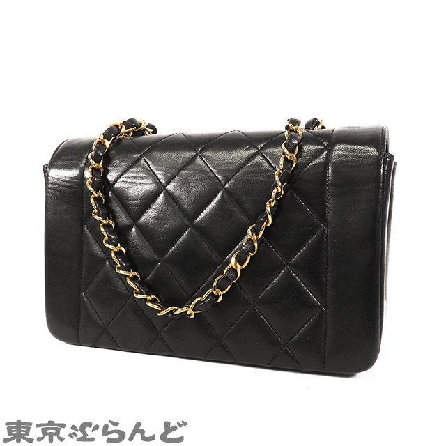 101687003 シャネル CHANEL ダイアナフラップ A01164 ブラック ゴールド金具 ラムスキン 3番台 チェーンショルダーバッグ ヴィンテージ_画像2