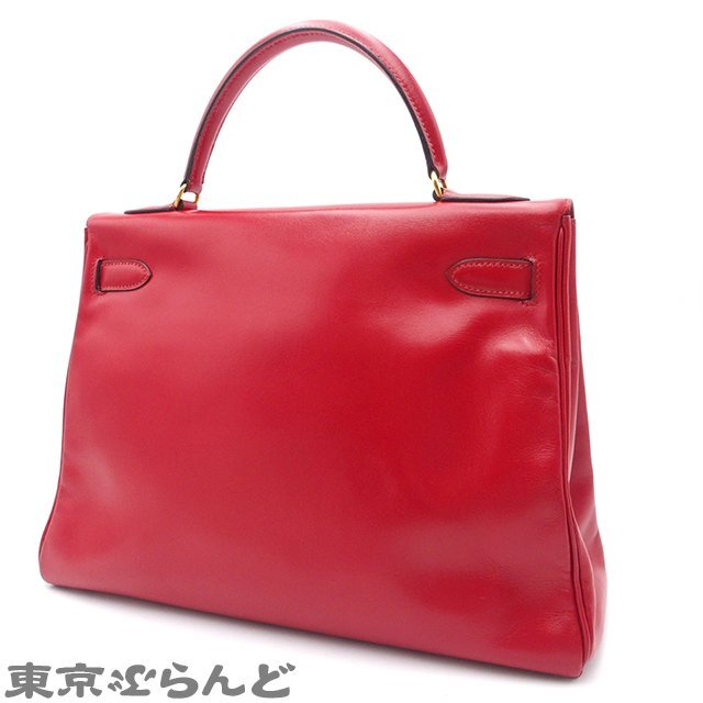 101720643 エルメス HERMES ケリー32 内縫い ○S刻印 ルージュヴィフ 赤 ゴールド金具 ボックスカーフ ハンドバッグ レディース_画像2