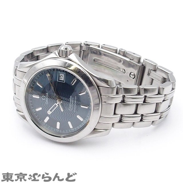 101719133 1円 オメガ OMEGA シーマスター デイト オートマチック クロノメーター 2501.81 ブルー SS 自動巻 腕時計 メンズ 日差大 難有品_画像2