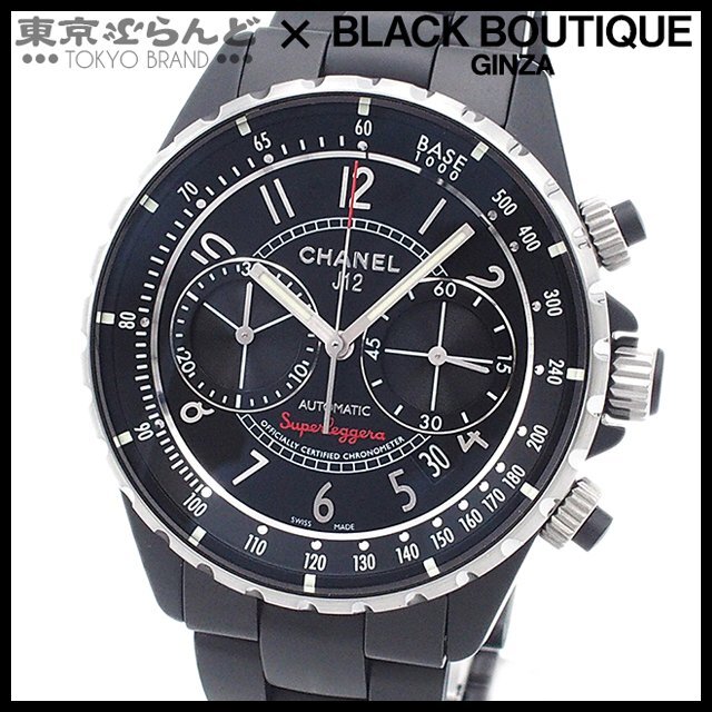 241001012601 Chanel CHANEL J12 super reje-la chronograph H3409 black ceramic SS wristwatch men's self-winding watch 
