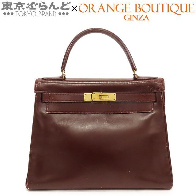 101717341 エルメス HERMES ケリー 28 〇I刻印 ルージュアッシュ ゴールド金具 ボックスカーフ 内縫 ハンドバッグ レディース ヴィンテージの画像1