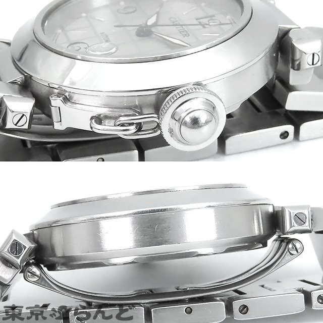 101715469 1円 カルティエ CARTIER パシャC デイト W31023M7 グレー SS グリッド 腕時計 ボーイズ 自動巻 オートマチックの画像6