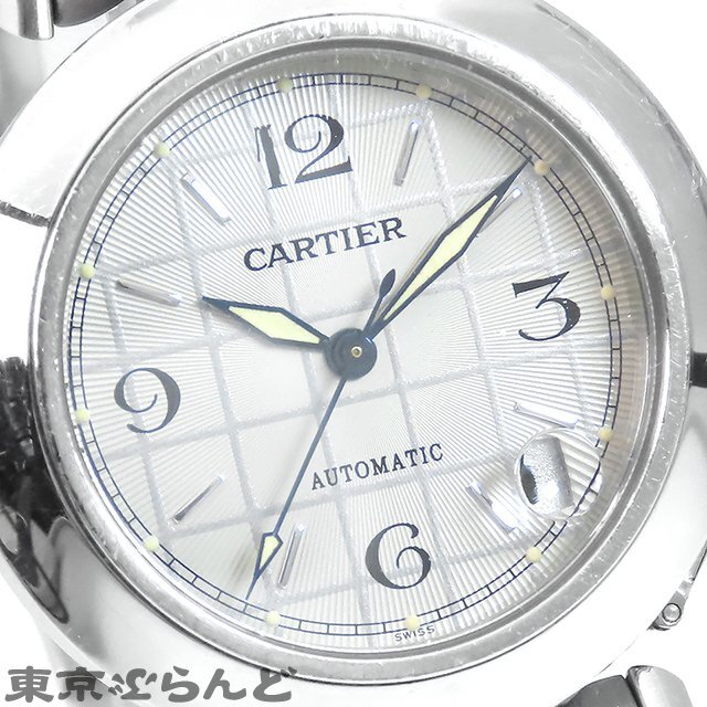 101715469 1円 カルティエ CARTIER パシャC デイト W31023M7 グレー SS グリッド 腕時計 ボーイズ 自動巻 オートマチックの画像5