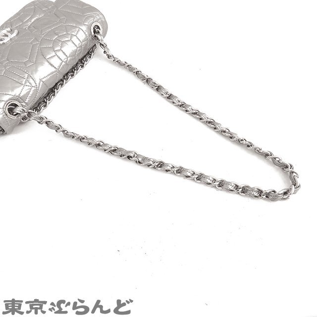 101699621 シャネル CHANEL ココステッチ チェーンバッグ シルバー シルバー金具 パテントレザー 12番台 ショルダーバッグ レディース_画像4