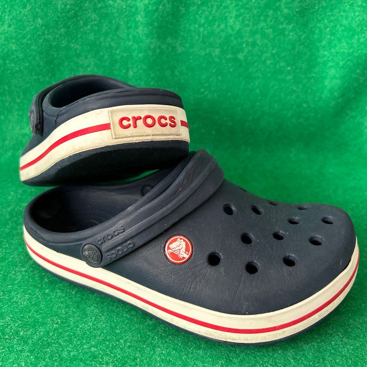  Crocs crocs clock band clog navy red 21.0cm corresponding J3 used