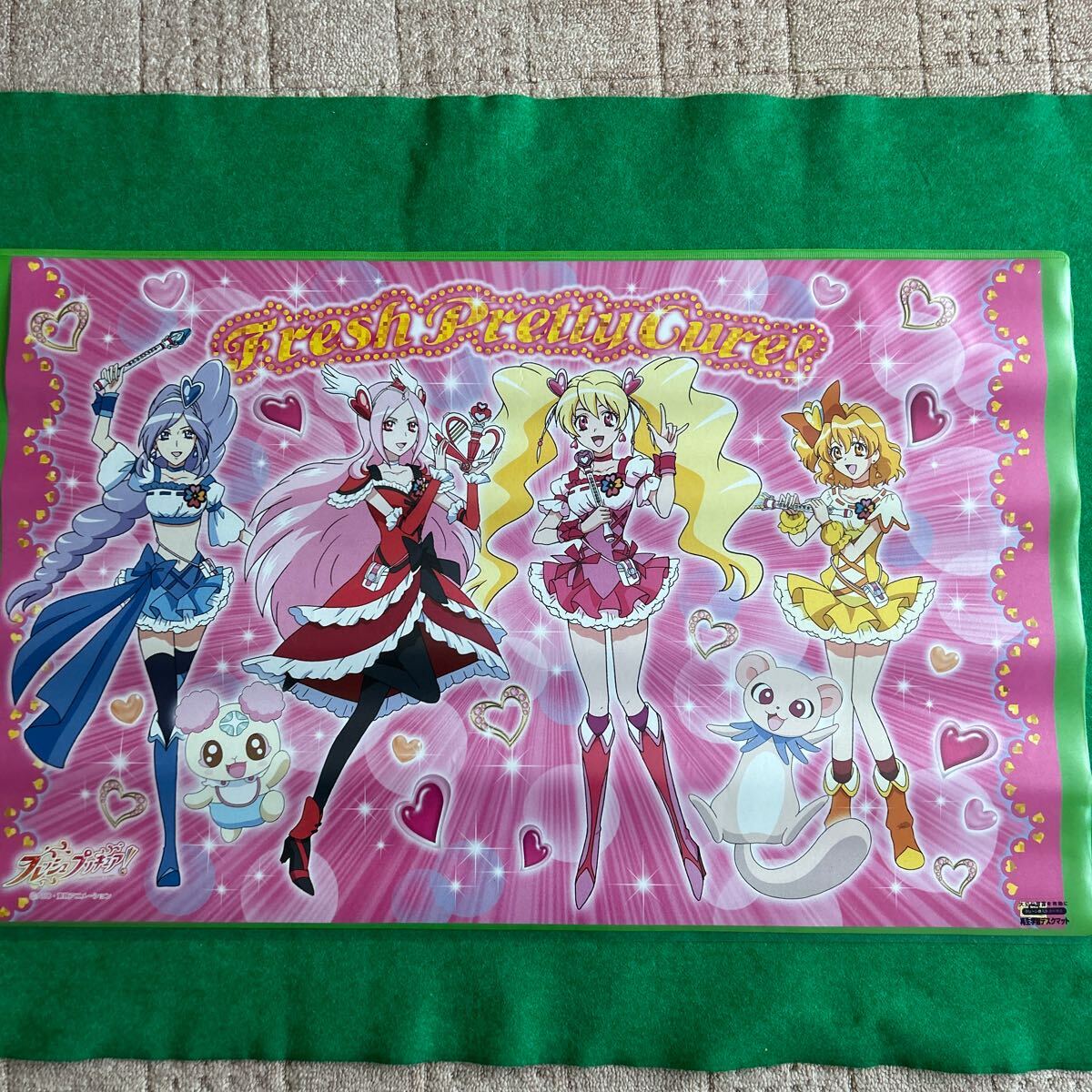 未使用★フレッシュプリキュア★デスクマット レトロ ノングレア加工 サンスター文具 ポスター 九九表 漢字 デスク用品 の画像7