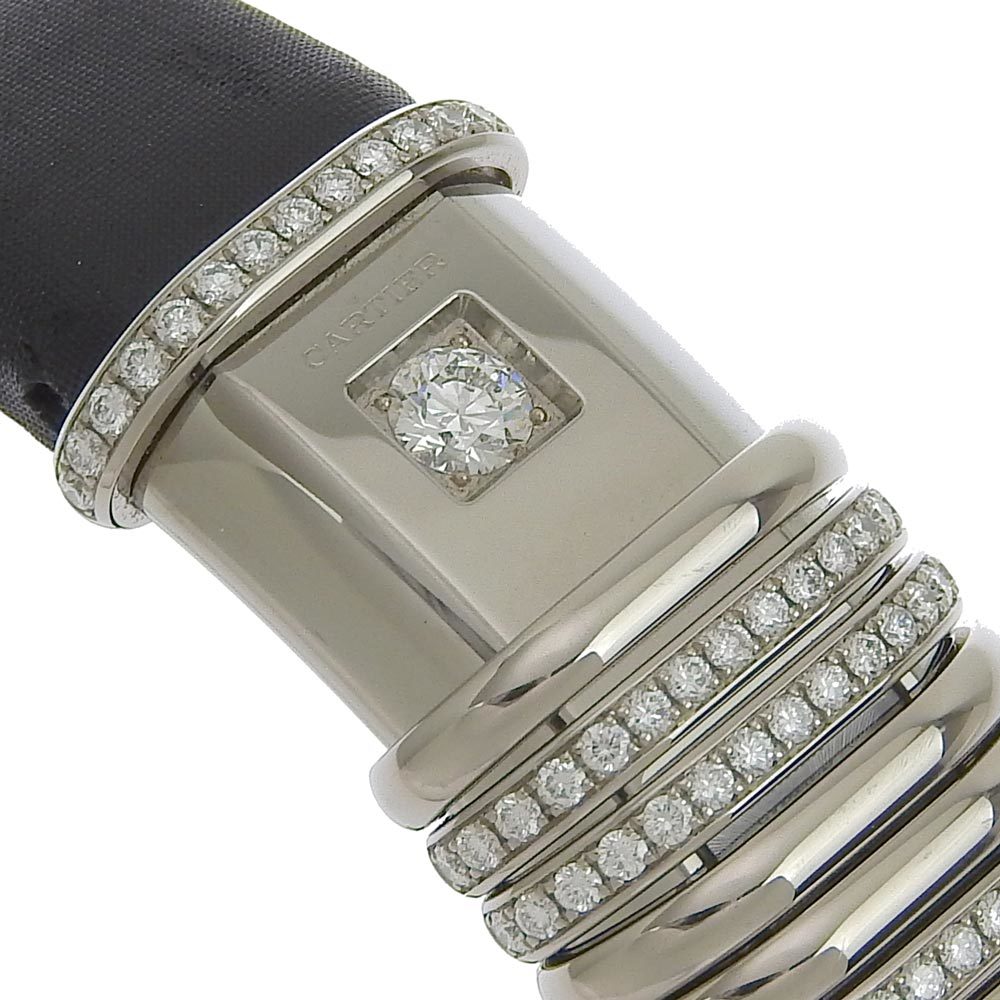 CARTIER Cartier tekla ration WT000450 wristwatch titanium ×K18WG× diamond quarts lady's silver face [90000065] used 