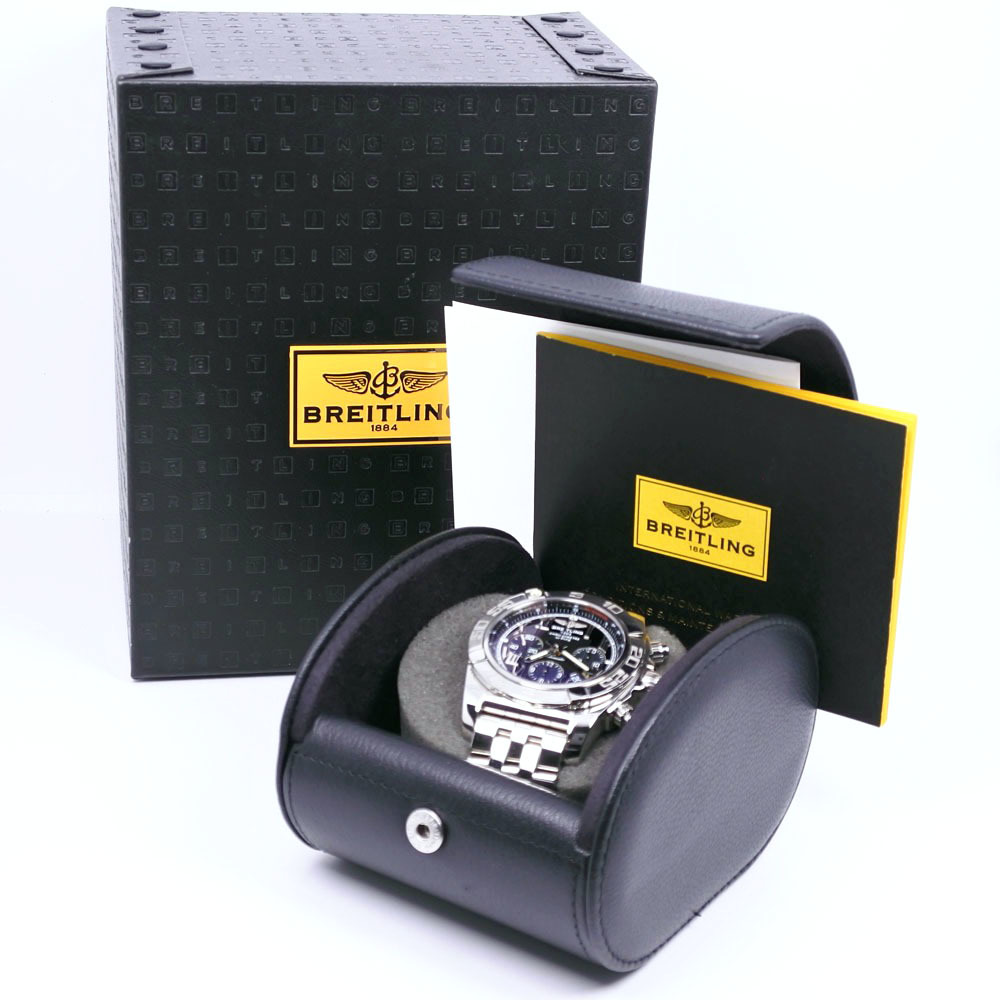 BREITLING Breitling Chronomat 44 AB0110 wristwatch SS self-winding watch chronograph men's black face [90000058] used 