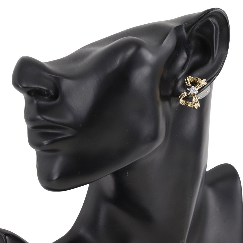 TIFFANY&Co. Tiffany earrings Pt950 platinum ×K18YG× diamond approximately 12.4g lady's [I120124015] used 