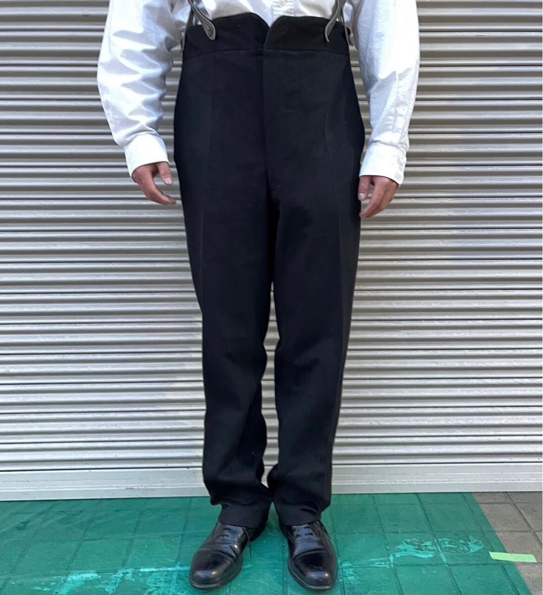 30s 40s Euro Vintage ウール スラックス 針刺し バックルバック 30s 40s Euro Vintage ウール スラックス 針刺し バックルバック