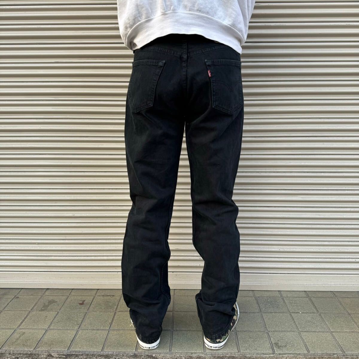 00s Levi's 501 ブラックデニム 501-0165ヴィンテージ ユーロ 後染め 90s リーバイス501 505 Black Denim W34 L34 ジーパン 黒 84cm_画像7