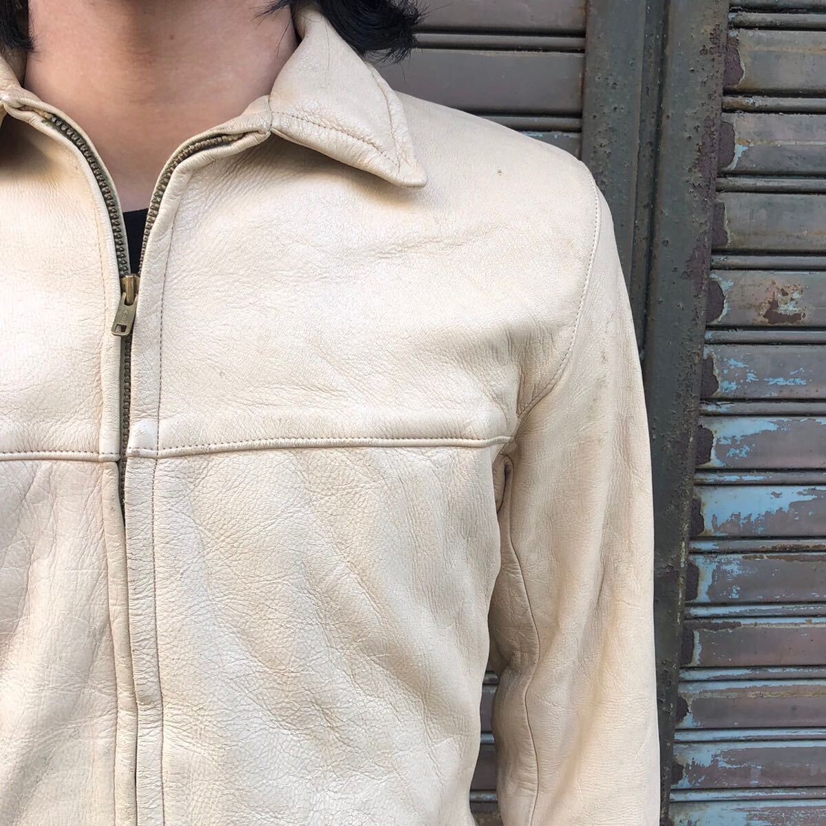 40s USA製 ヴィンテージ mid western ディアスキン レザー 40s USA製 ヴィンテージ mid western ディアスキン レザー