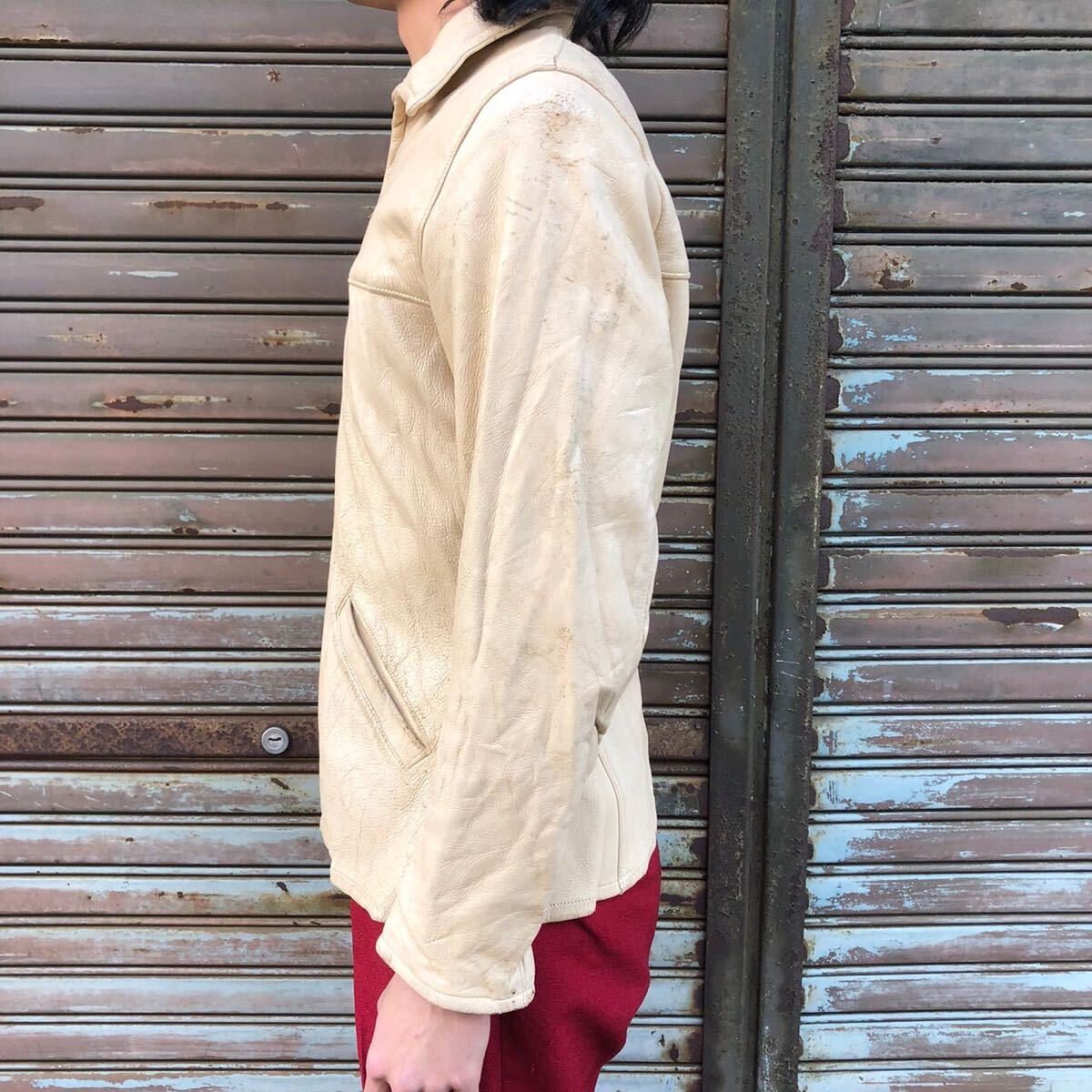40s USA製 ヴィンテージ mid western ディアスキン レザー 40s USA製 ヴィンテージ mid western ディアスキン レザー