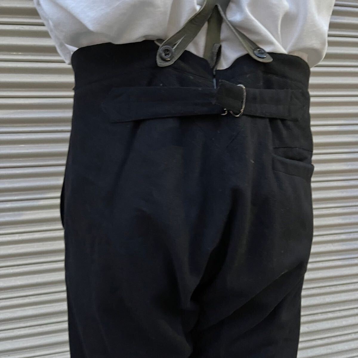 30s 40s Euro Vintage ウール スラックス 針刺し バックルバック 30s 40s Euro Vintage ウール スラックス 針刺し バックルバック