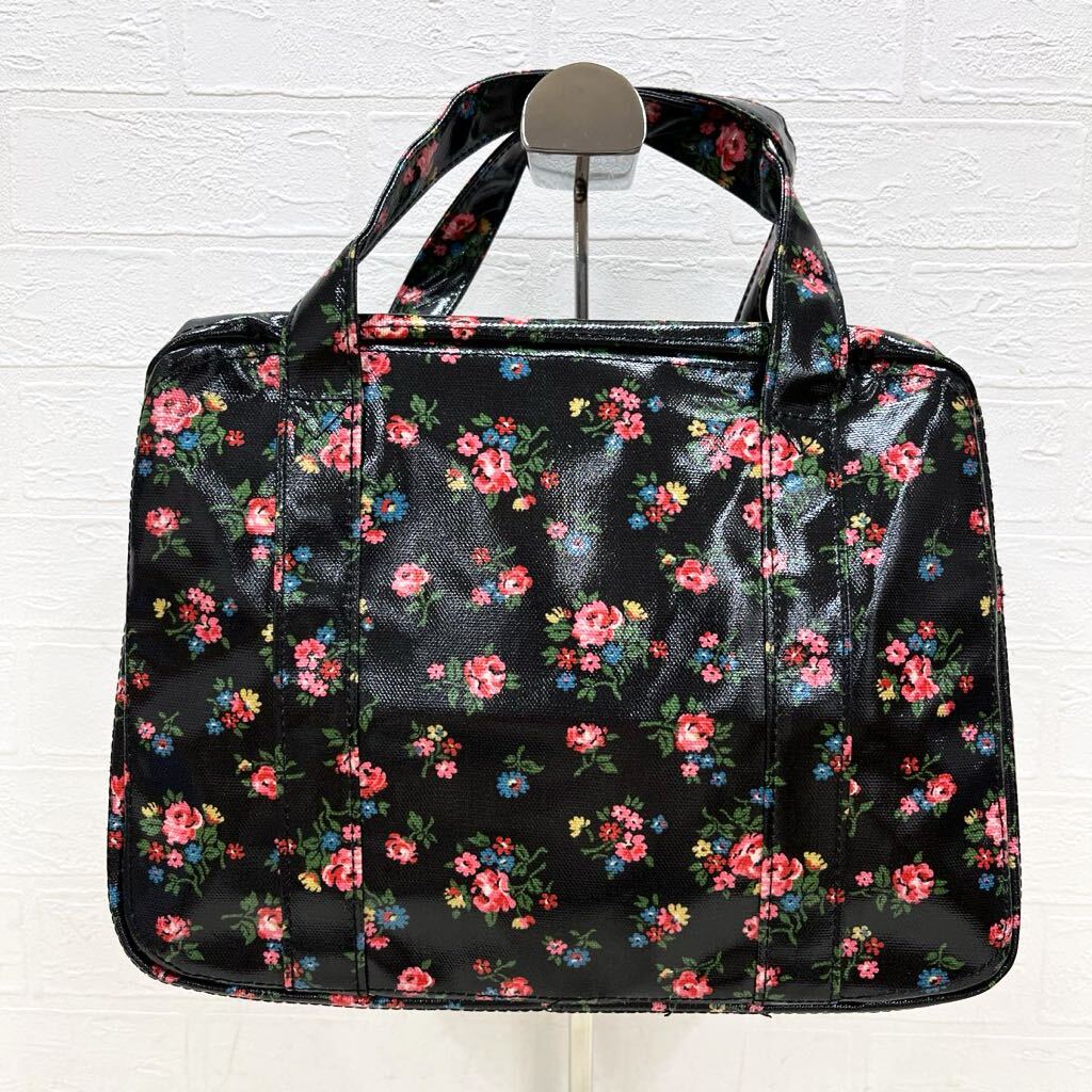 和273★ Cath Kidston キャスキッドソン ミニボストンバッグ ハンドバッグ 花柄 ブラック レディース_画像2