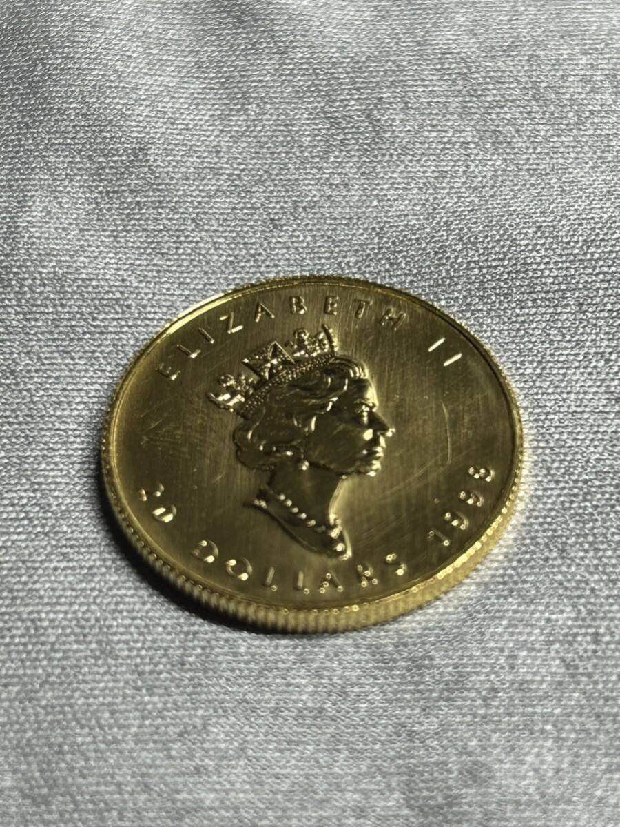 1998カナダ メイプルリーフ金貨 24K 1／2オンス 15.5g の画像4