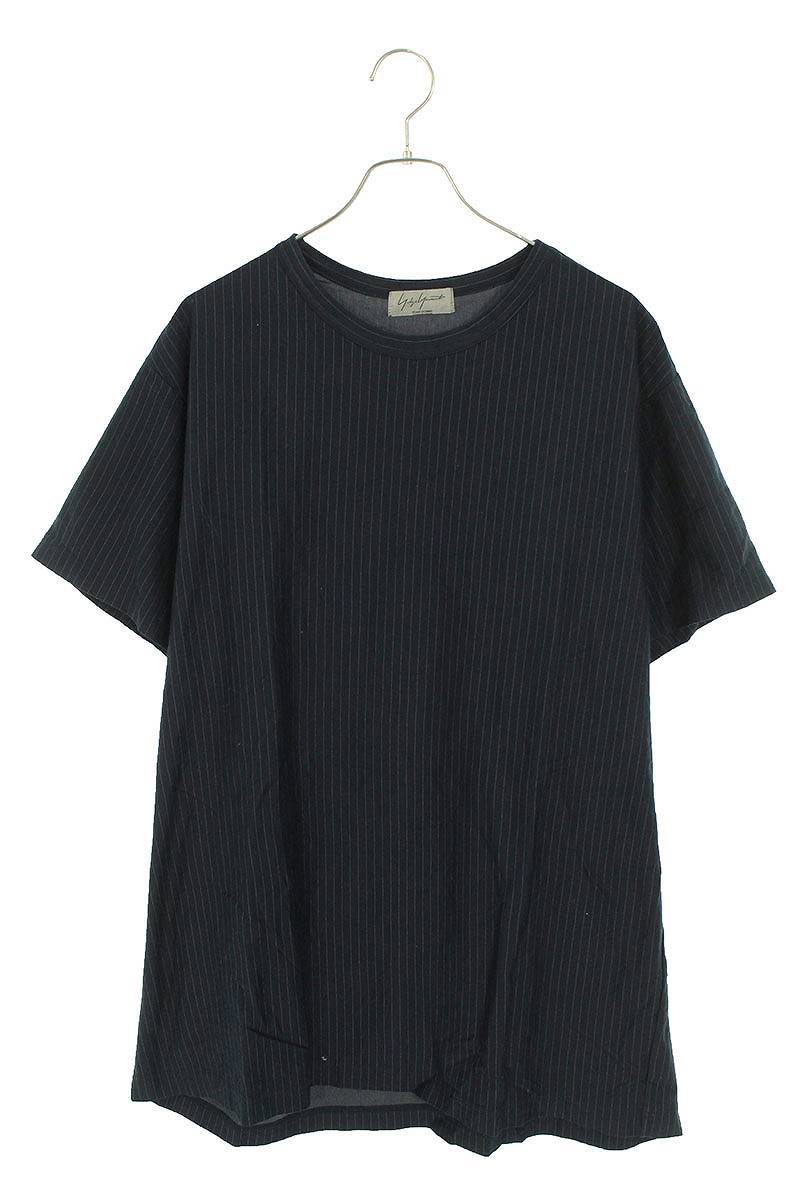 ヨウジヤマモトプールオム YOHJI YAMAMOTO POUR HOMME HO-T05-071 サイズ:3 ストライプ柄オーバーサイズTシャツ 中古 BS99_画像1