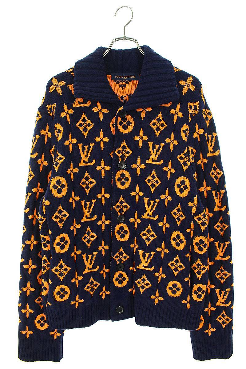 ルイヴィトン LOUISVUITTON 23SS RM231Q U34 HON46W サイズ:XL モノグラムシグネチャーカーディガン 中古 OM10_画像1