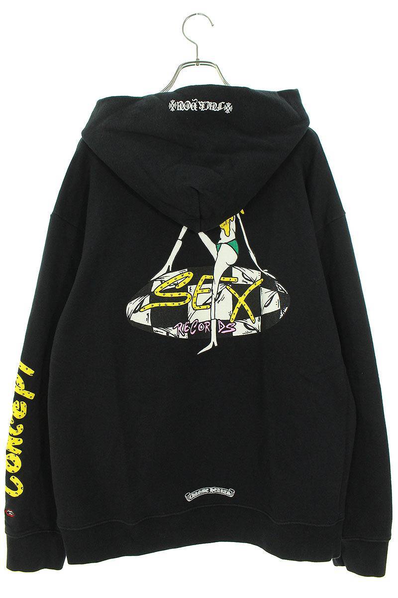 クロムハーツ Chrome Hearts PPO SEXRCD BLK HD PLVR サイズ:XXL MATTY BOY sex recordsプリントパーカー 中古 SS13_画像2