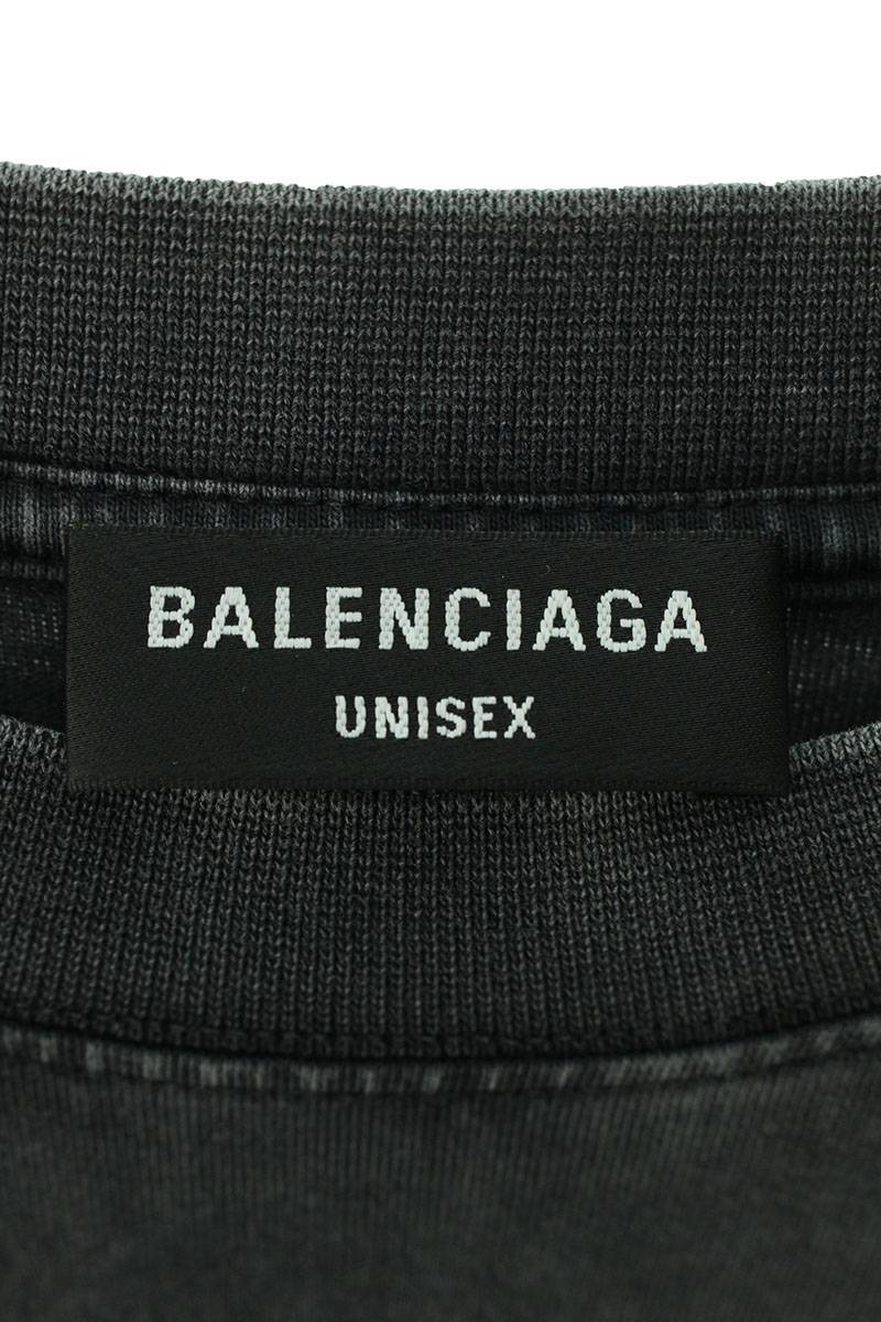 バレンシアガ BALENCIAGA 612966 TMV98 サイズ:S カレッジロゴウォッシュドTシャツ 中古 OM10_画像3