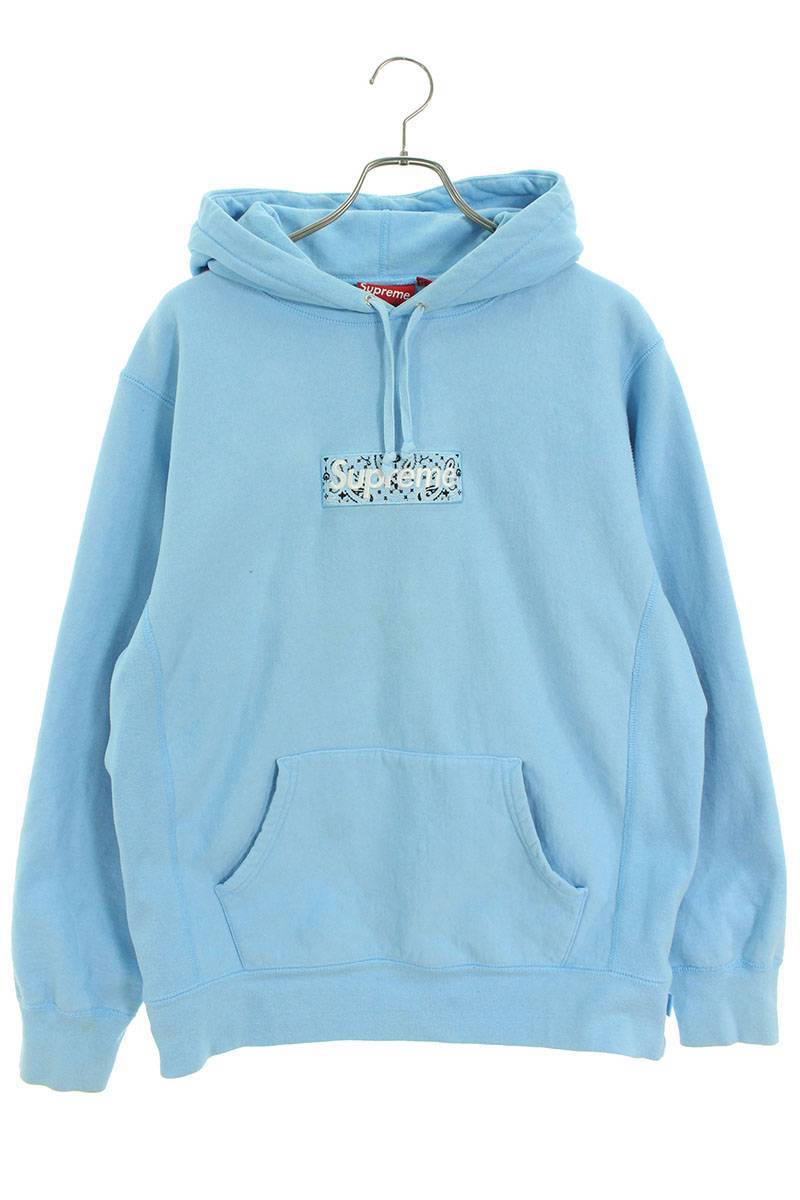 シュプリーム SUPREME 19AW Bandana Box Logo Hooded Sweatshirt サイズ:L バンダナボックスロゴプルオーバーパーカー 中古 OM10