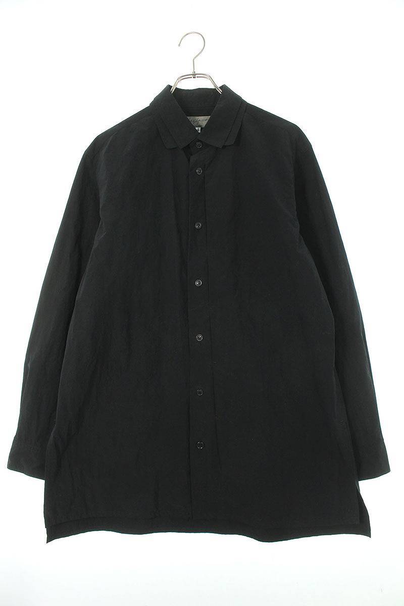 ヨウジヤマモトプールオム YOHJI YAMAMOTO POUR HOMME HK-B16-903 サイズ:4 二枚襟ポリナイロン長袖シャツ 中古 BS99_画像1