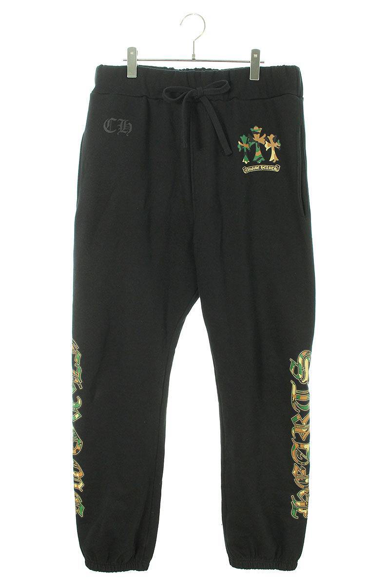 クロムハーツ Chrome Hearts SWEAT PANTS サイズ:L カモフラ柄ロゴスウェット裏起毛ロングパンツ 中古 OM10