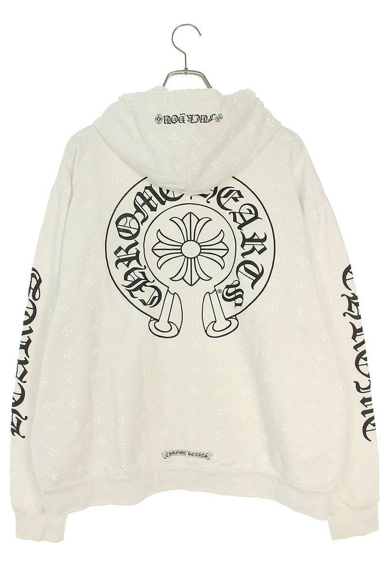 クロムハーツ Chrome Hearts SWTSHRT PLVR サイズ:L CHプラス総柄プリントプルオーバーパーカー 中古 SJ02_画像2