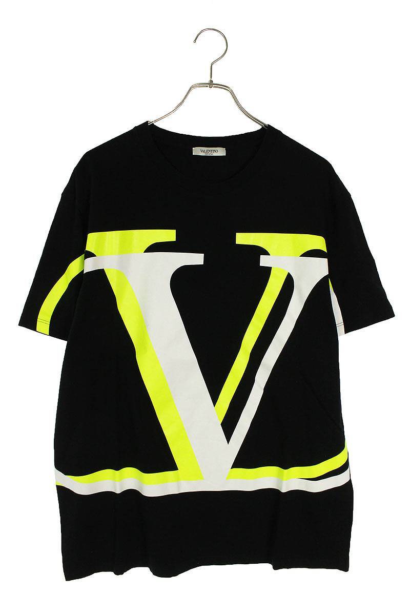 ヴァレンティノ VALENTINO UV3MG08C6K7 サイズ:XL VロゴプリントTシャツ 中古 OM10_画像1