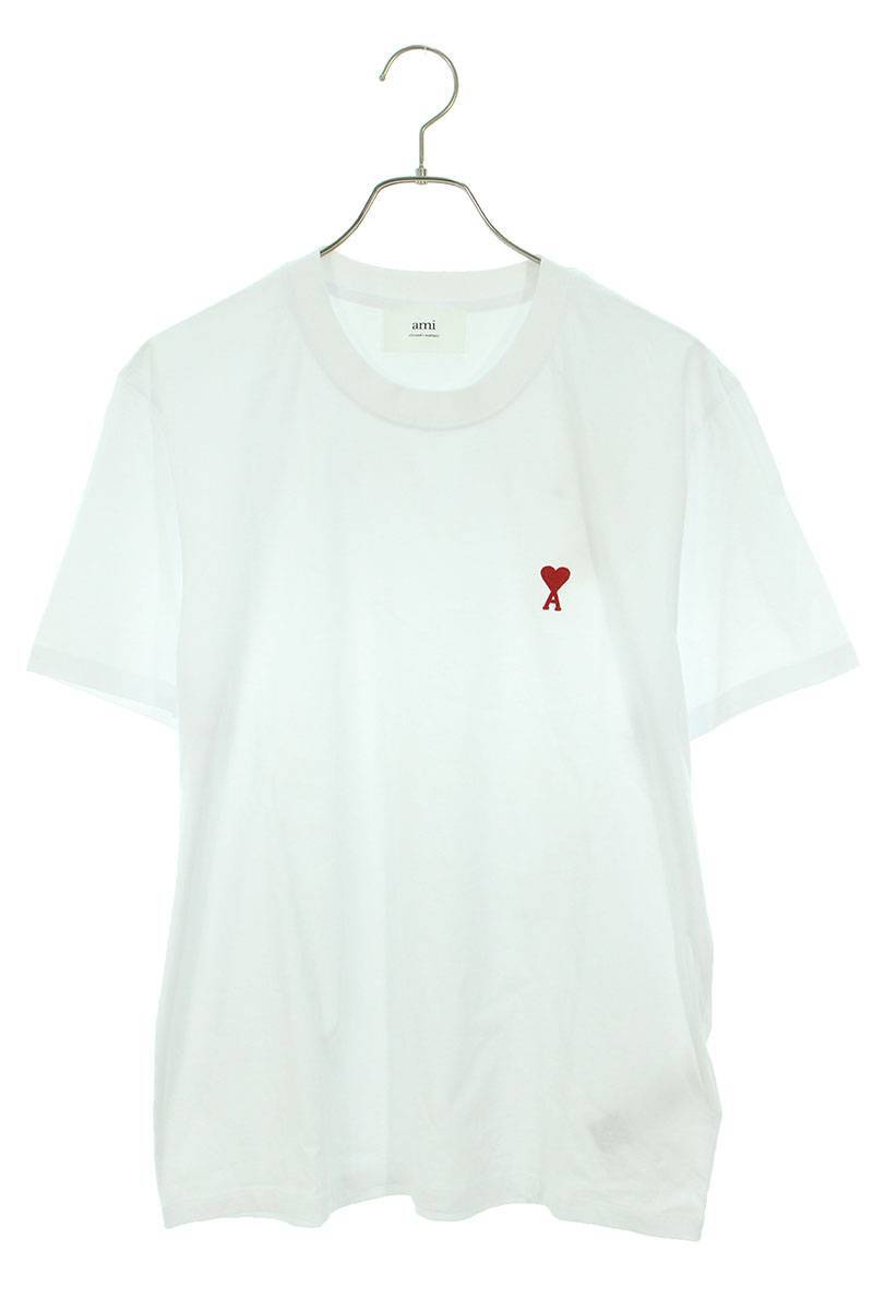 アミアレクサンドルマテュッシ AMI Alexandre Mattiussi BFUTS001.724 サイズ:L ハートロゴ刺繍Tシャツ 中古 OM10_画像1