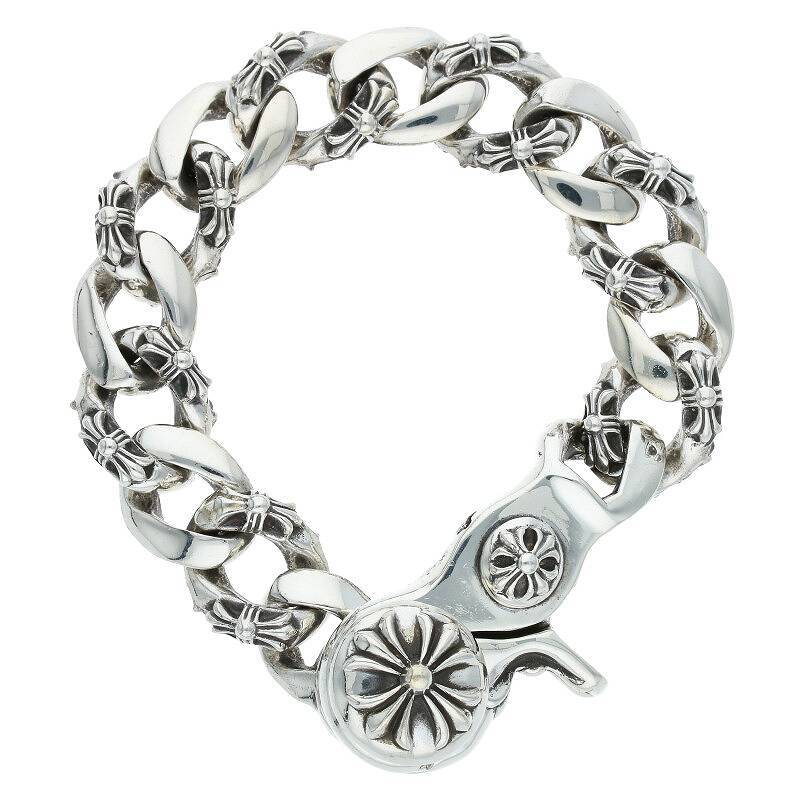 クロムハーツ Chrome Hearts FNCY CHN LNK/ファンシーリンククリップ サイズ:13LINK シルバーブレスレット 中古 NO05_画像1