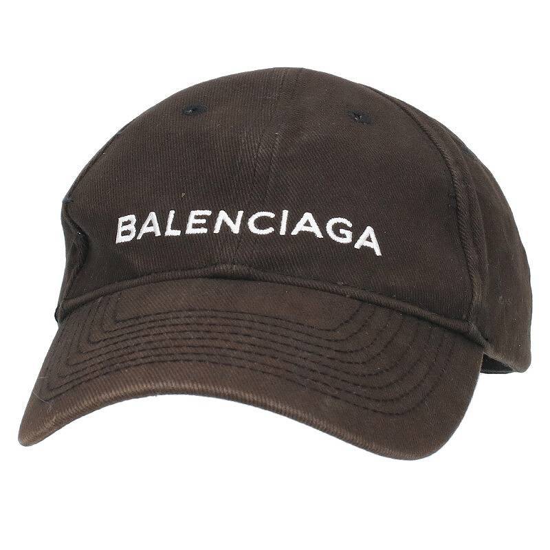 バレンシアガ BALENCIAGA 499071 410B7 サイズ:L ロゴ刺繍ベースボール帽子 中古 BS99